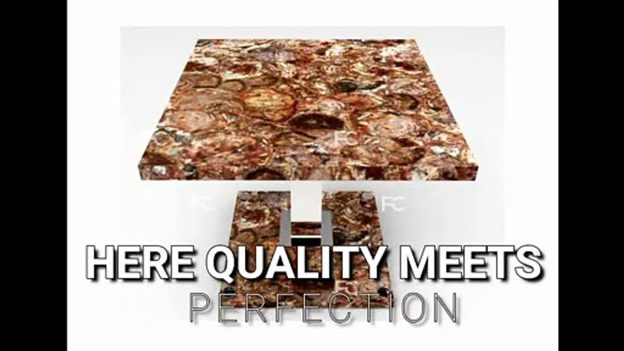 Petrified Wood Gemstone Side Table End Table Coffee Table