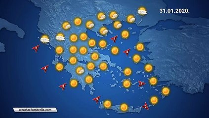Η πρόβλεψη του καιρού για την Παρασκευή 31-01-2020