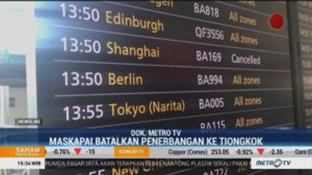 Sejumlah Maskapai Internasional Batalkan Penerbangan ke Tiongkok