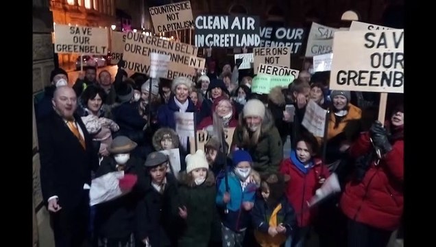 Local Plan protesters outside Halifax Town Hall