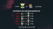 Previa partido entre Leganés y R. Sociedad Jornada 22 Primera División