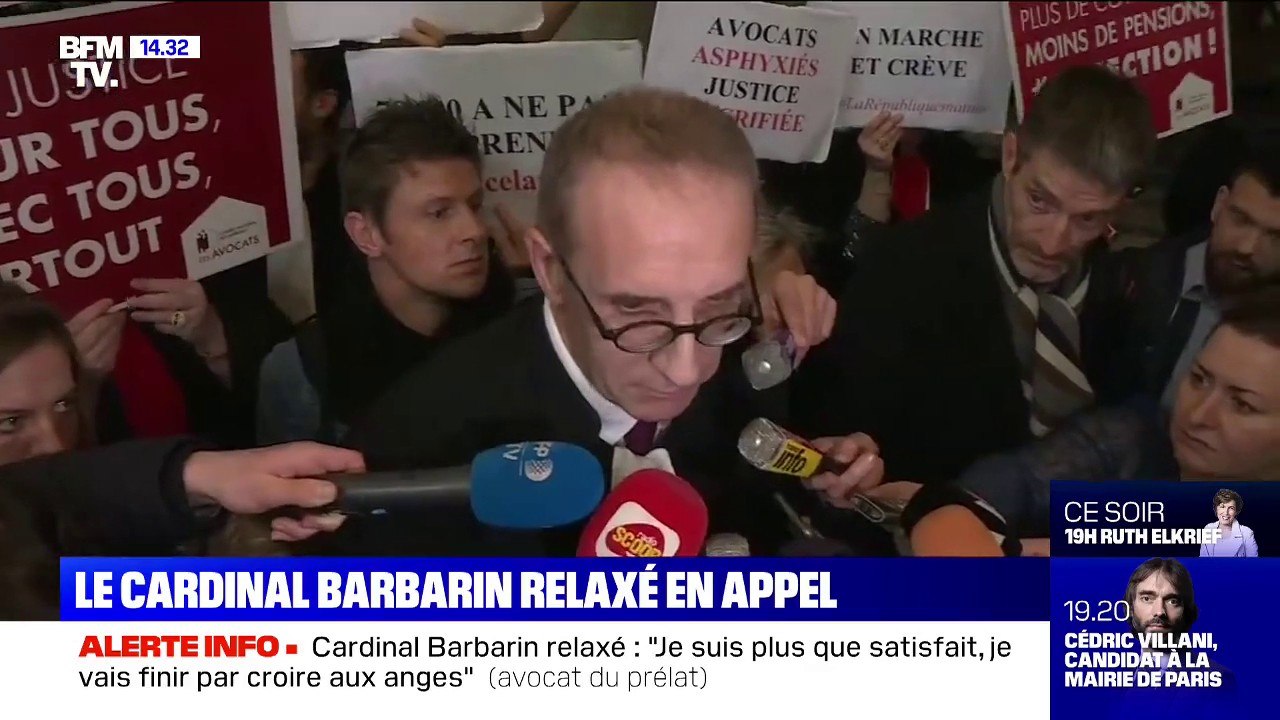 "À partir du moment où il a pris conscience des choses, il a fait ce qu'il avait à faire." L'avocat du cardinal Barbarin réagit après sa relaxe