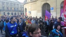 Manifestación en Pamplona en la huelga general convocada por los sindicatos nacionalistas