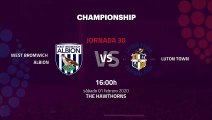 Previa partido entre West Bromwich Albion y Luton Town Jornada 30 Championship