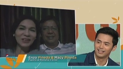 Enzo may good luck message mula sa parents niya