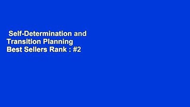 Self-Determination and Transition Planning Best Sellers Rank : #2