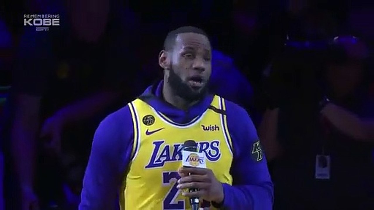 NBA - LeBron James gives a heartfelt speech for Kobe Bryant