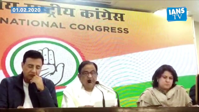 Congress leader and former finance minister P Chidambaram reacts to union budget