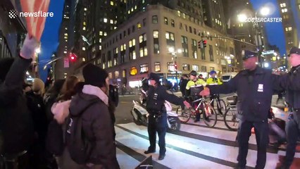 Arrests made during protests against policing of NY subway