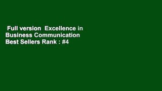 Full version  Excellence in Business Communication  Best Sellers Rank : #4