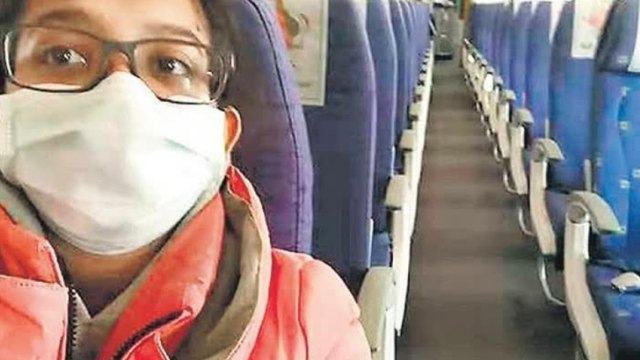 சீனாவில் இருந்து விமானத்தில் தனி ஆளாக சென்னை வந்த பெண் | Chennai girl returns in an empty flight
