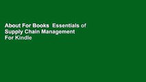 About For Books  Essentials of Supply Chain Management  For Kindle