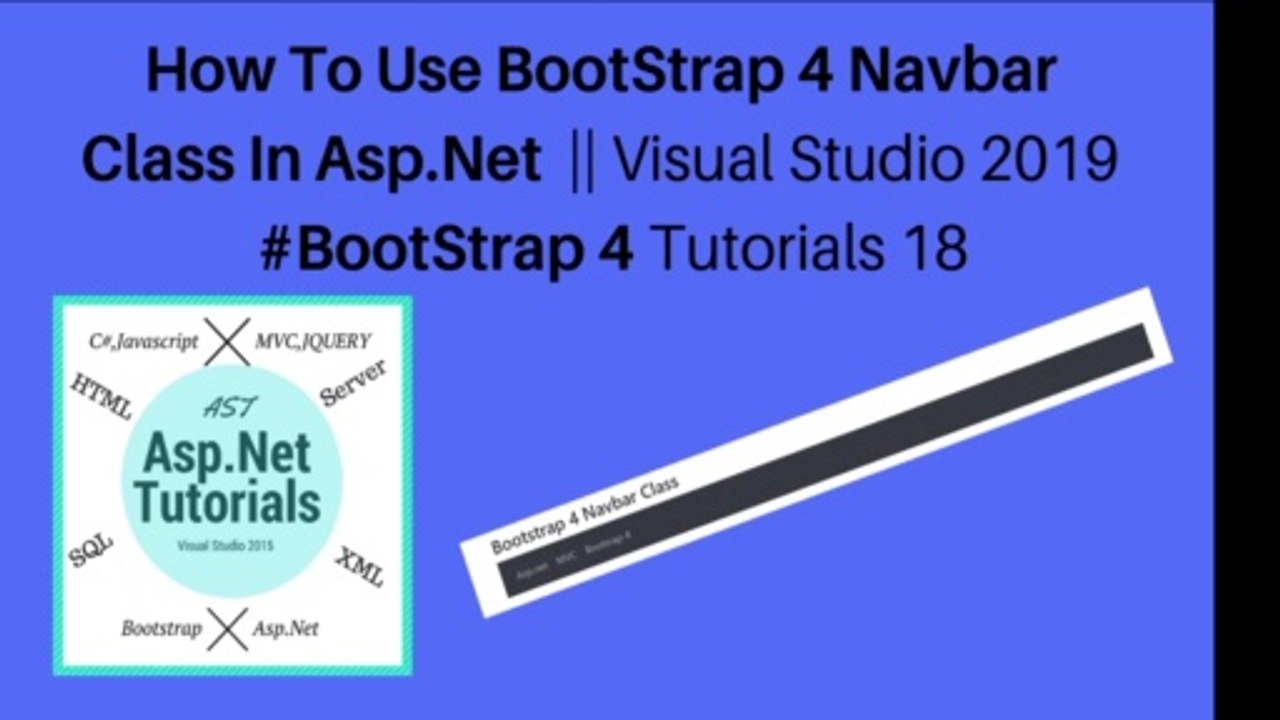 How to use bootstrap 4 navbar class in asp.net || visual studio 2019 #bootstrap 4 tutorials 18