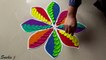 Beautiful and innovative multicolored rangoli  Easy rangoli designs with colors by Sneha J
