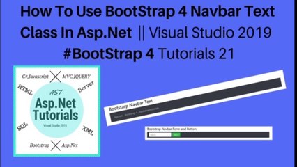 How to use bootstrap 4 navbar text class in asp.net || visual studio 2019 #bootstrap 4 tutorials 21