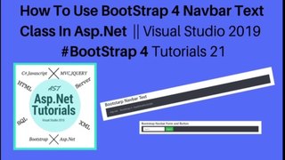 How to use bootstrap 4 navbar text class in asp.net || visual studio 2019 #bootstrap 4 tutorials 21