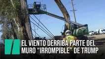 El viento derriba parte del muro 