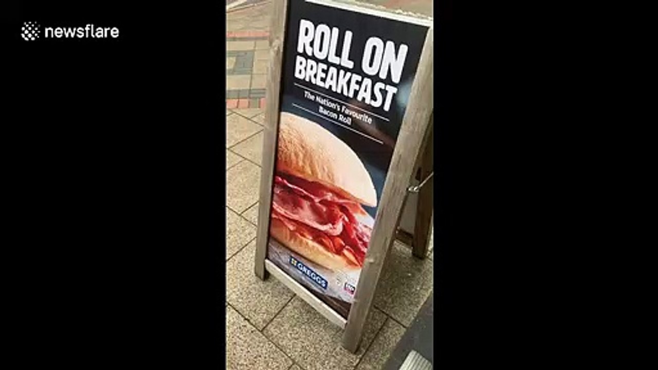 Man changes Greggs sign to say 'bacon cob' instead of 'roll' sparking debate over what it's actually called