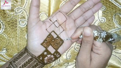 Valentine mehndi design - front hand mehndi design  -square mehndi design -saifee mehndi art