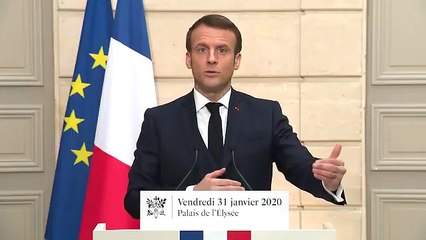 Emmanuel Macron :"À minuit, pour la première fois en 70 ans, un pays quittera l’Union européenne. C'est un signal d'alarme historique..."