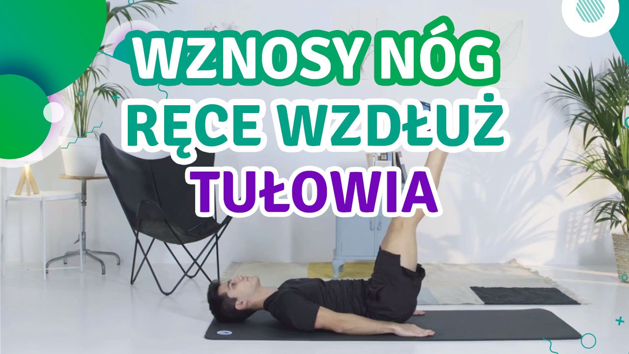 Wznosy nóg, ręce wzdłuż tułowia - Jesteś Fit