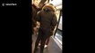 Shocking moment man brutally assaults woman on Paris metro
