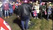 Brexit Day party-goers stomp all over EU flag
