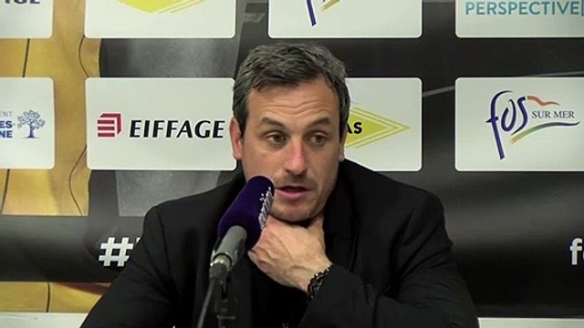 Le coach Rémi Giuitta après la défaite de Fos Provence Basket contre Antibes