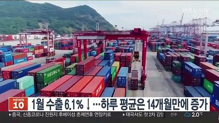 1월 수출 6.1％↓…하루 평균은 14개월만에 증가