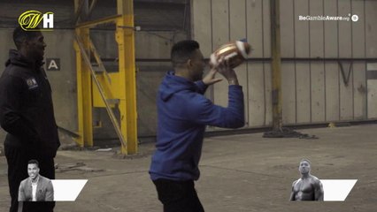 Anthony Joshua takes on Jason Bell in quarterback challenge