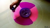 #220 Very easy and simple flower rangoli design
