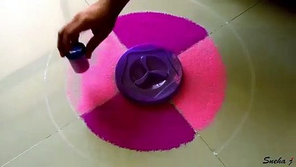 #220 Very easy and simple flower rangoli design
