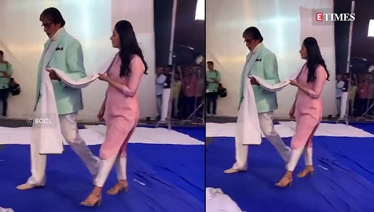 Watch Amitabh Bachchan holds starstruck Divyanka Tripathis dupatta,
