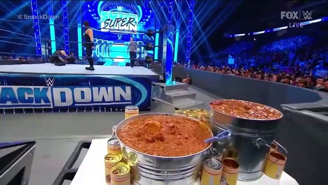 wwe loser eats dog food challenge roman reigns vs king corbin smackdown jan 31-2020