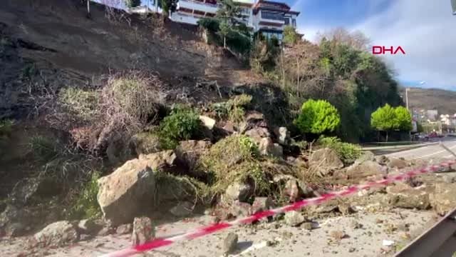 Ordu samsun-ordu karayolunda heyelan