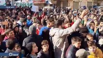 Idlib demonstrators call international community to stop Russia’s slaughtering of civilians in Syria