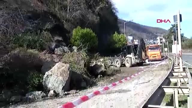 Ordu samsun-ordu karayolunda heyelan
