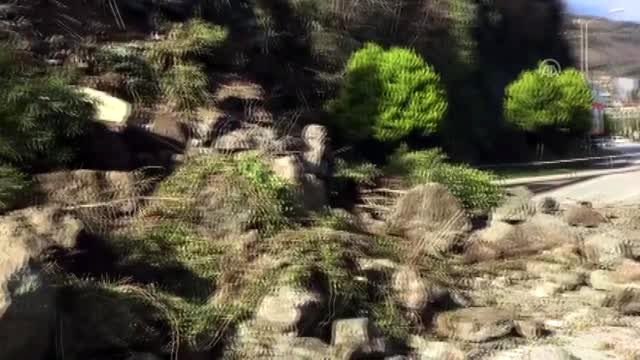 Karadeniz Sahil Yolu'nda heyelan