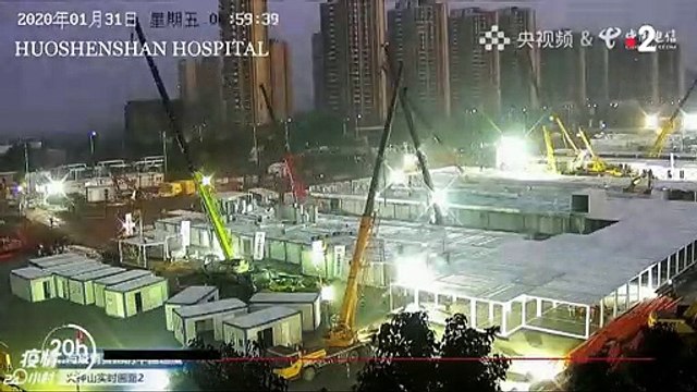 Virus - Les images impressionnantes de l'hôpital en construction en 15 jours en urgence à Wuhan pour abriter les personnes contaminées