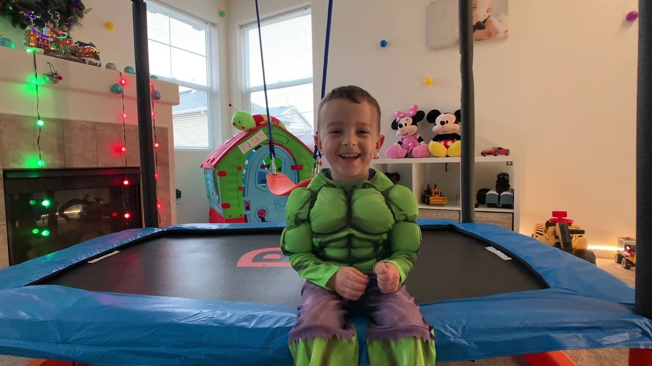 SUPERHERO HULK COSTUME inspire Elias to to have fun playtime with his toys