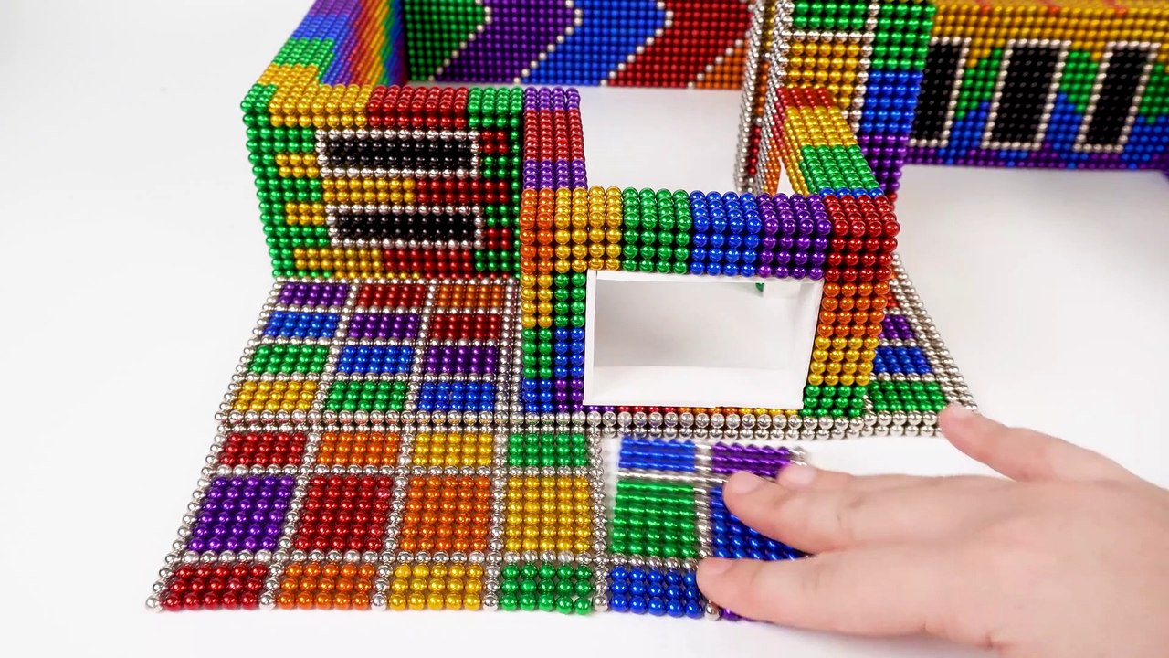 Magnet Satisfying Video  Build Rainbow Villa House has Water Slide and Swimming Pool using Magneti