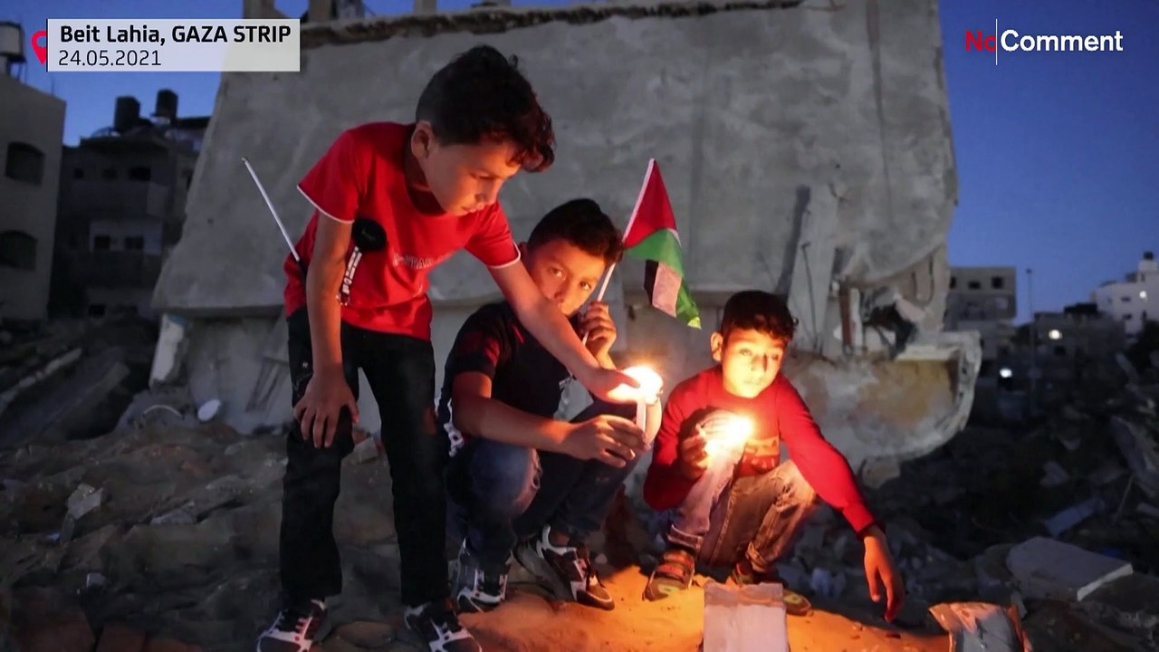 Gazastreifen: Kerzen in Trümmern