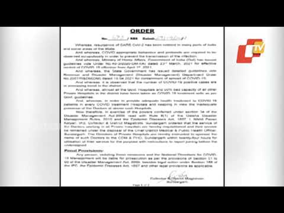 Private Doctors In Sundargarh To Be Engaged In Treatment Of Covid-19 Patients