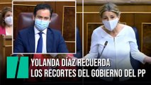 Yolanda Díaz recuerda los recortes del Gobierno del PP