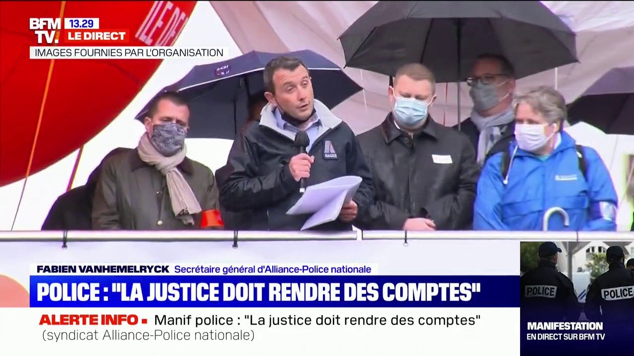 Manifestation des policiers à Paris: pour Fabien Vanhemelryck (Alliance-Police  nationale), "tant qu'il n'y aura pas de justice, il n'y aura pas de paix" -  Vidéo Dailymotion