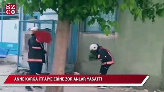Anne karga itfaiyeye zor anlar yaşattı