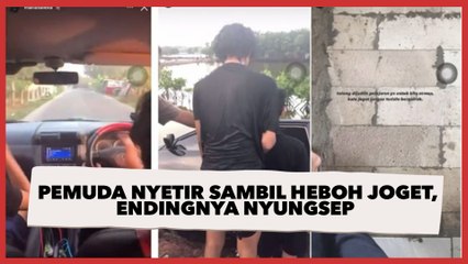 Momen Pemuda Nyetir Sambil Heboh Joget di Mobil, Endingnya Nyungsep
