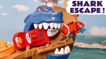 Disney Cars McQueen Shark Escape Race Challenge versus Hot Wheels Marvel Avengers and DC Comics in this Family Friendly Toy Story Video for Kids by Kid Friendly Family Channel Toy Trains 4U
