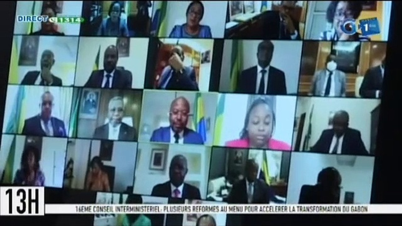RTG / 16ème conseil interministériel présidé par le chef du gouvernement Rose Christiane Ossouka par visioconférence