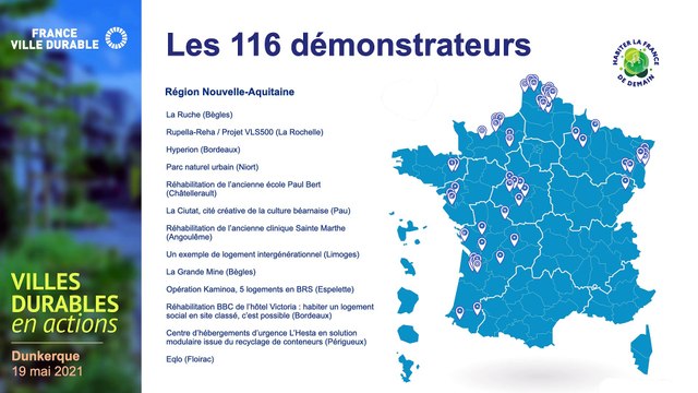 Les 116 démonstrateurs territoriaux exemplaires en termes de sobriété, d’inclusion, de résilience et créativité